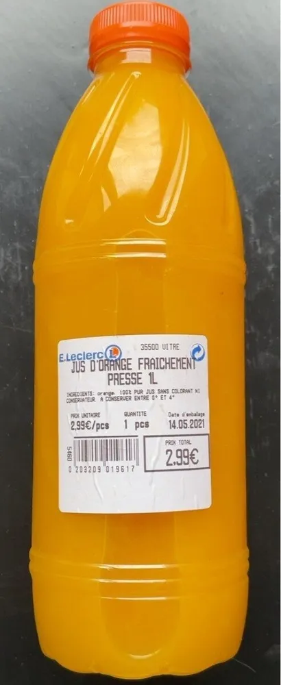 Jus d'Orange Fraichement Pressé