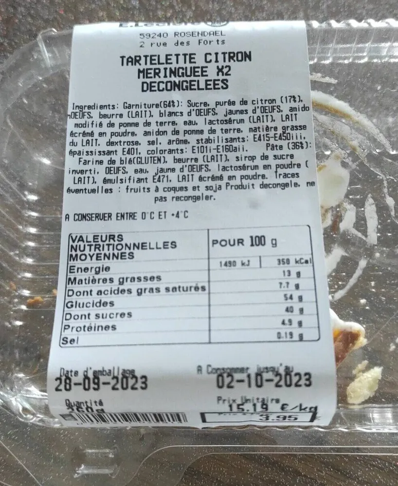 Tartelette citron meringuée