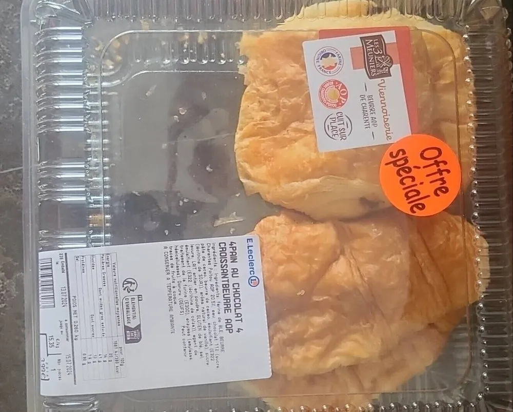 4 PAIN AU CHOCOLAT 4 CROISSANTS BEURRE AOP