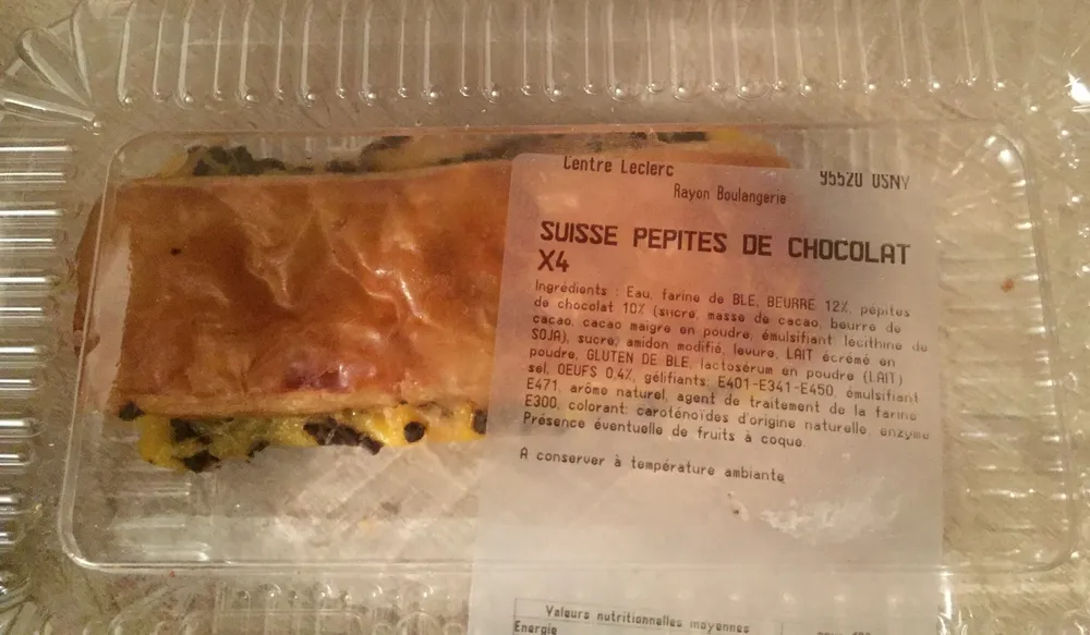 Suisse pépites de chocolat x4
