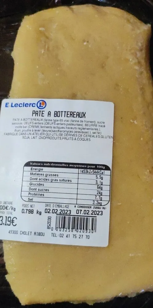 Pâte à bottereaux