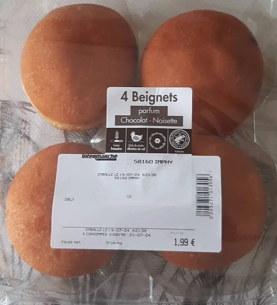 4 Beignets Parfum Chocolat Noisette