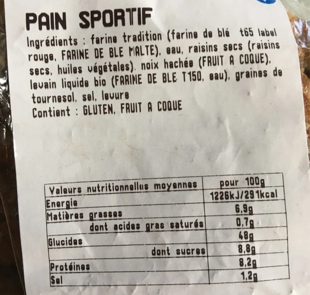Pain sportif