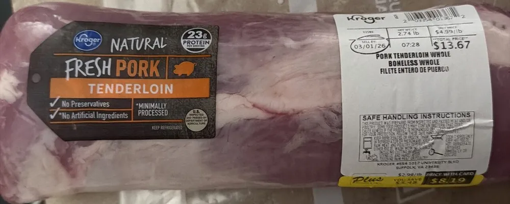 Natural Fresh Pork Tenderloin