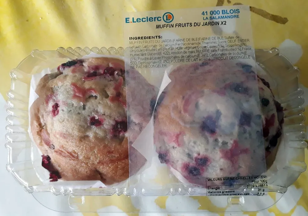 Muffin fruits du jardin x2