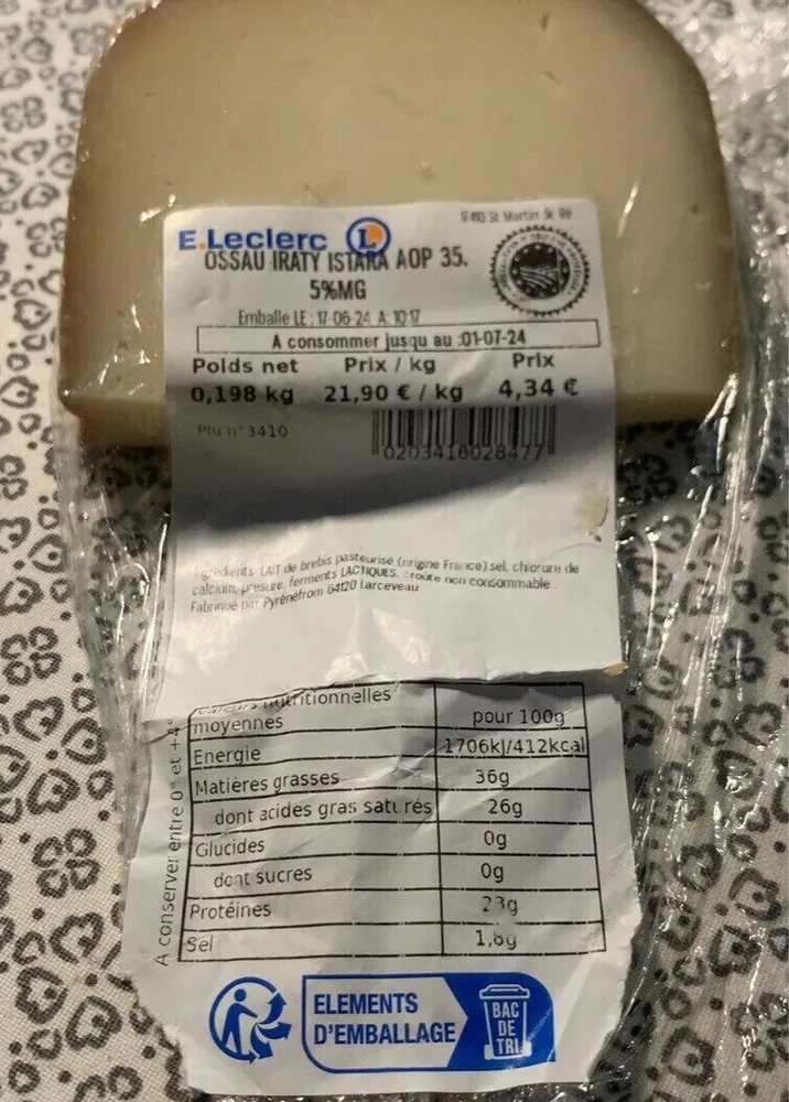 Ossau iraty istara aop 35