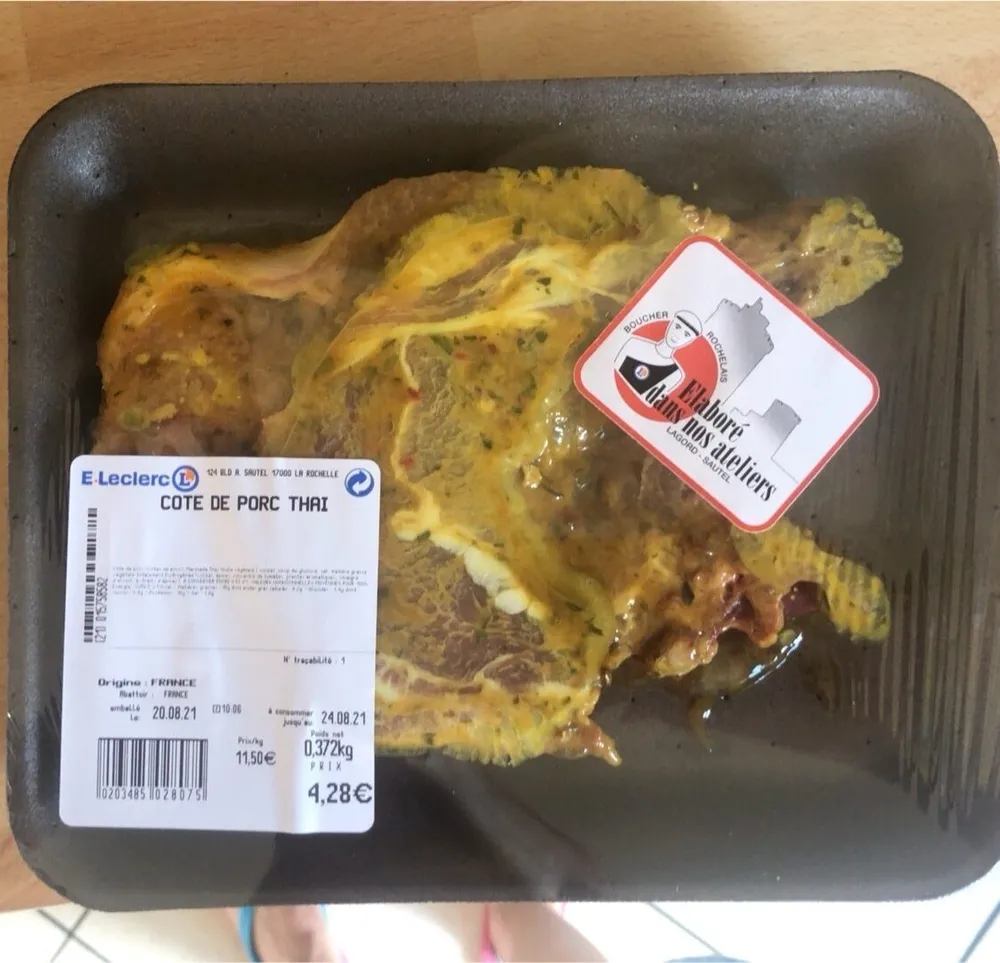 Cote de porc thai