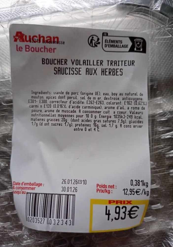 Saucisses aux herbes