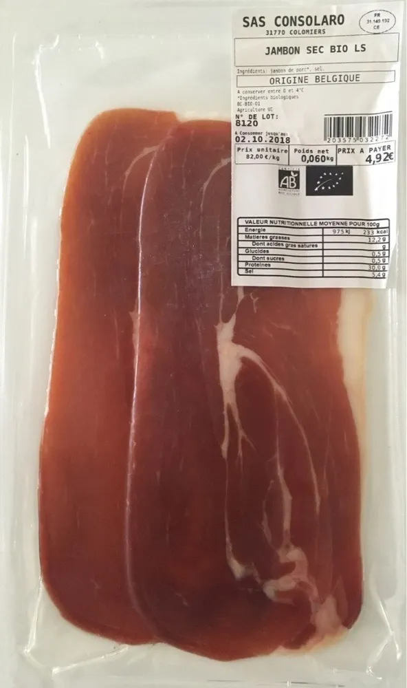 Jambon sec bio
