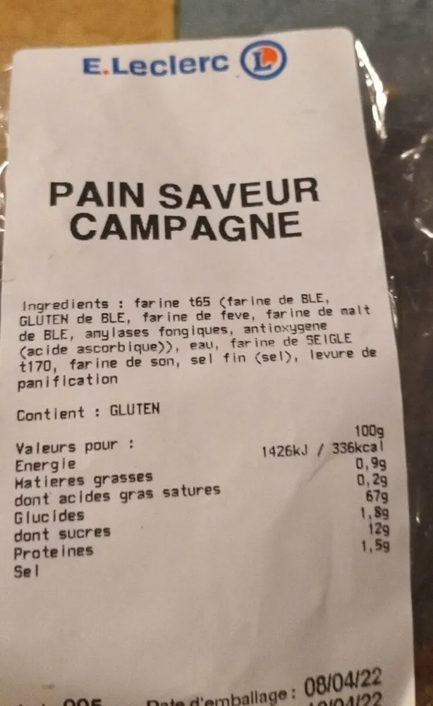 Pain saveur campagne