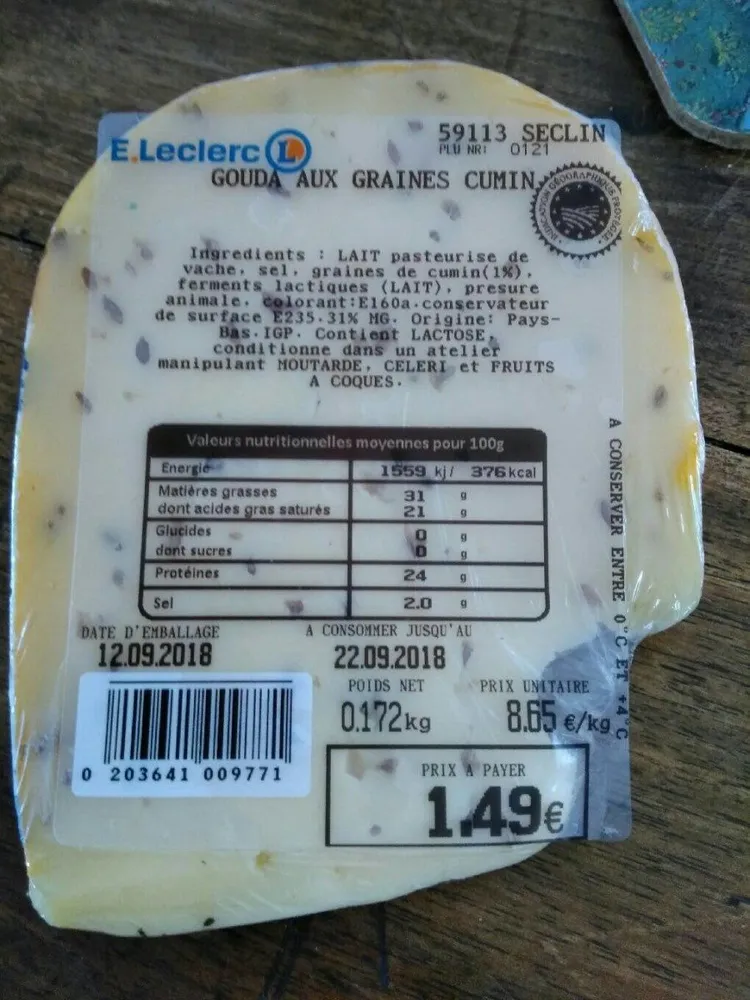 Gouda aux graines cumin