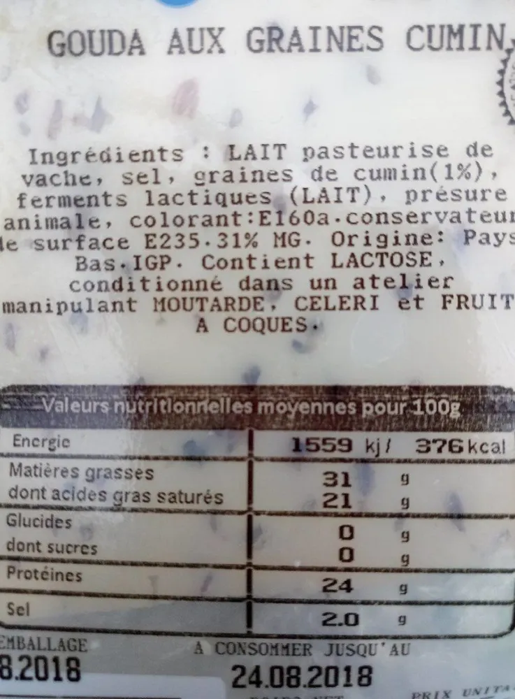 Gouda aux graines de cumin