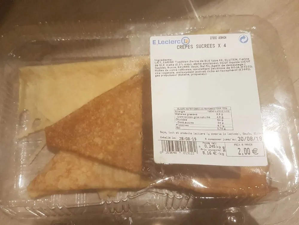 Crêpes sucrée ×4