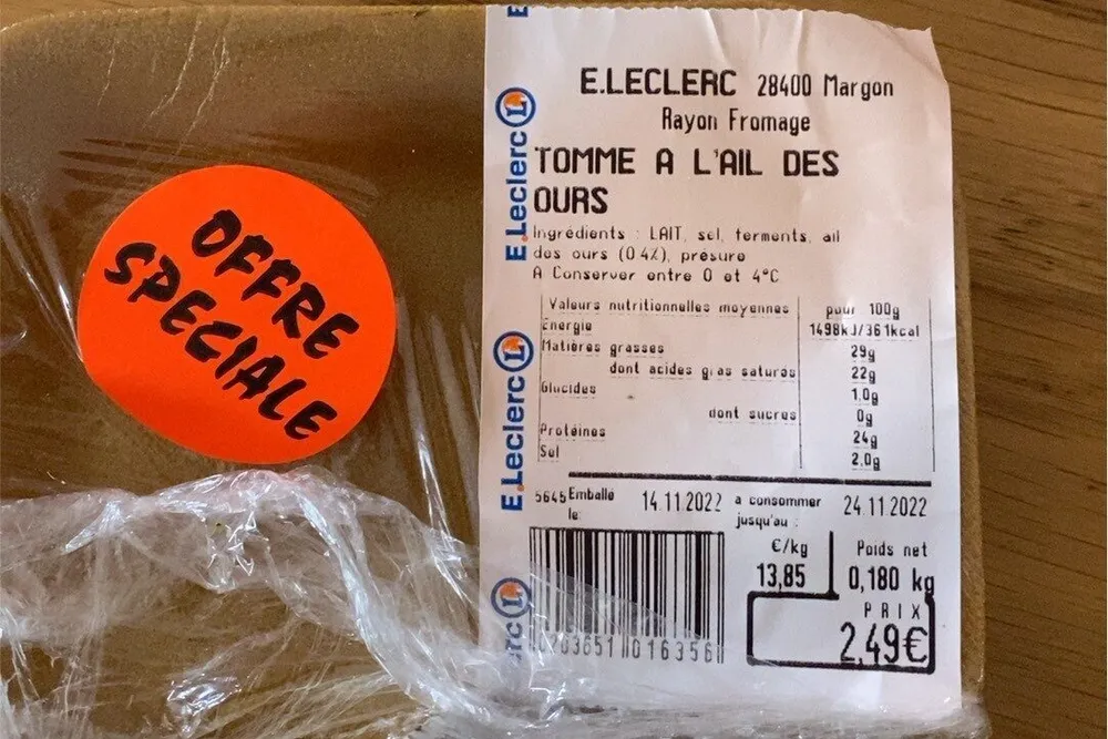 Tomme a l’ail des ours