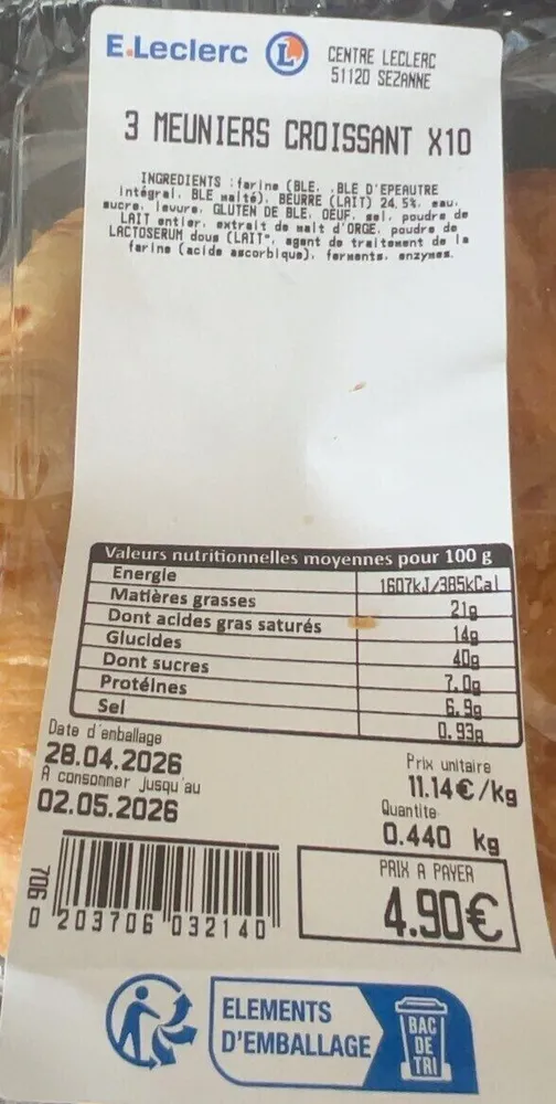 Meuniers croissant