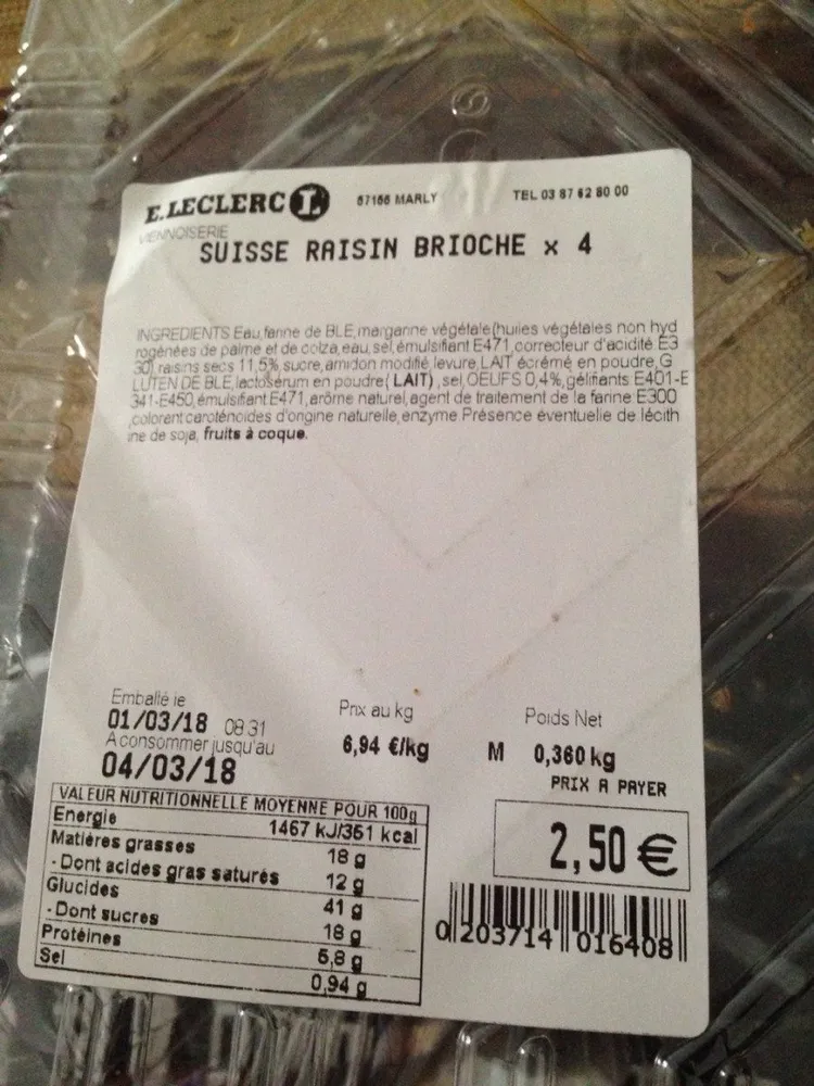Suisse raisin brioché