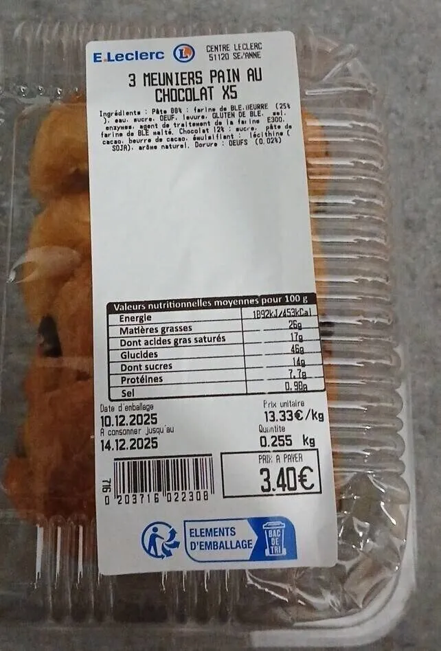 Pain au chocolat 5x