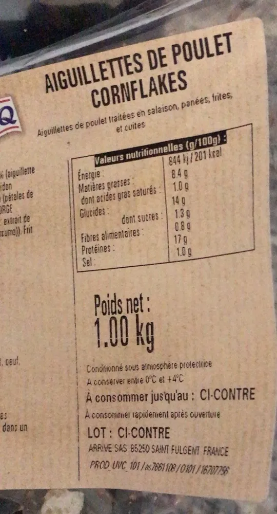 Aiguillettescde poulet cornflakes