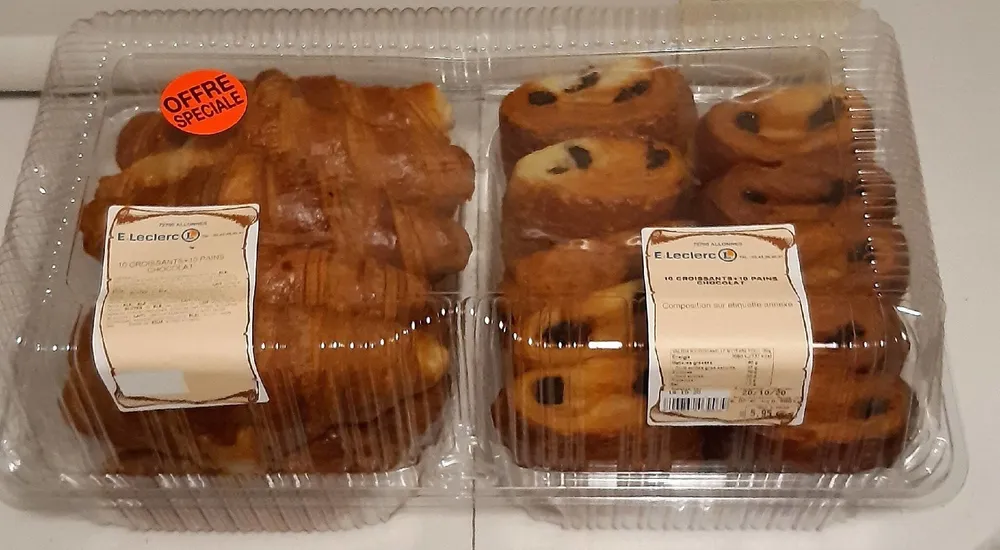 10 croissants+ 10 pains au chocolat