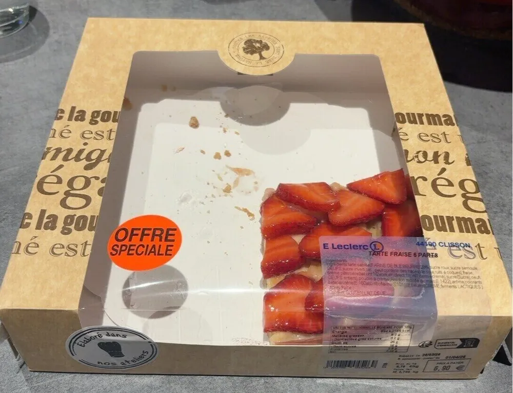 Tarte fraise 6 parts