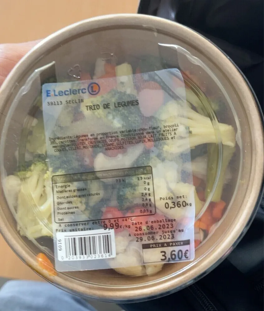 Trio légumes Leclerc