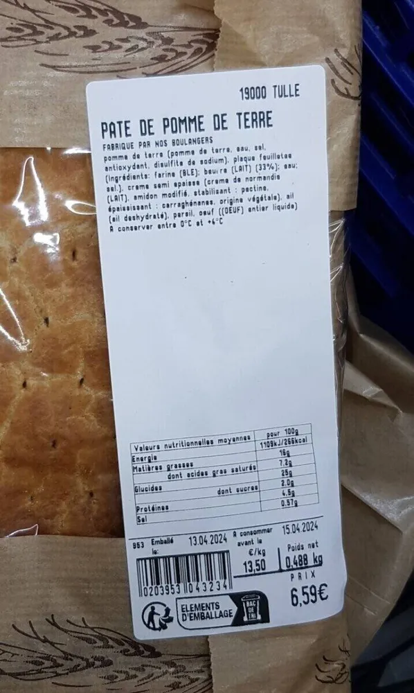 Pâte de pomme de terre