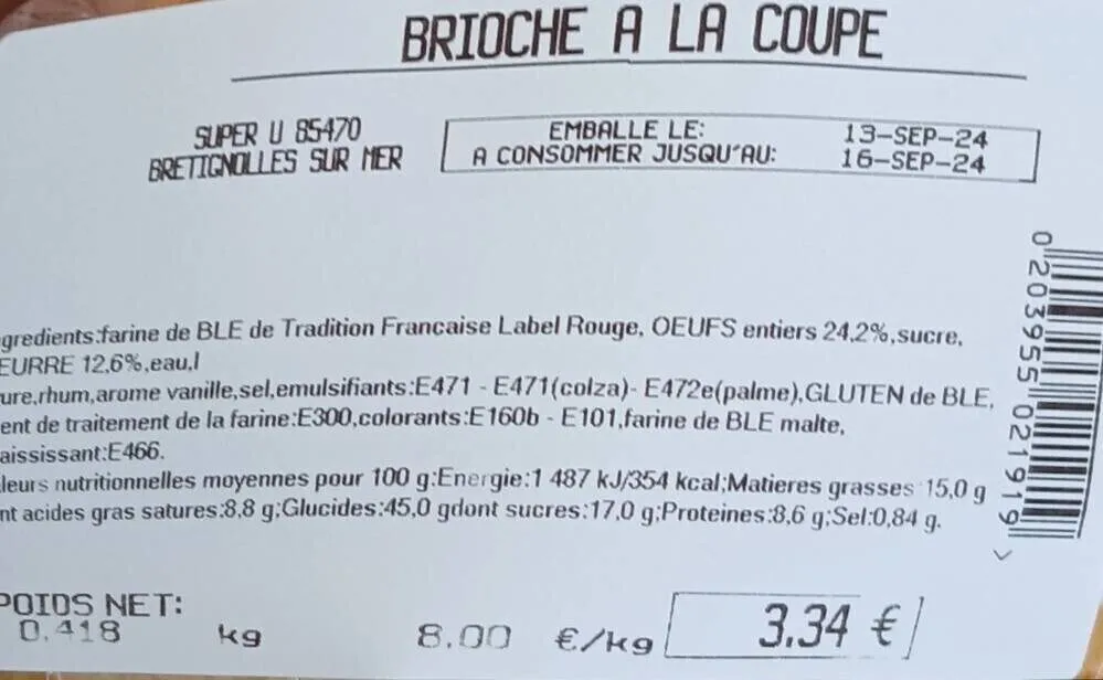 Brioche à la coupe