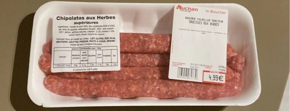 Saucisses aux herbes