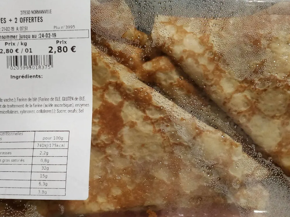 Crêpes rayon boulangerie