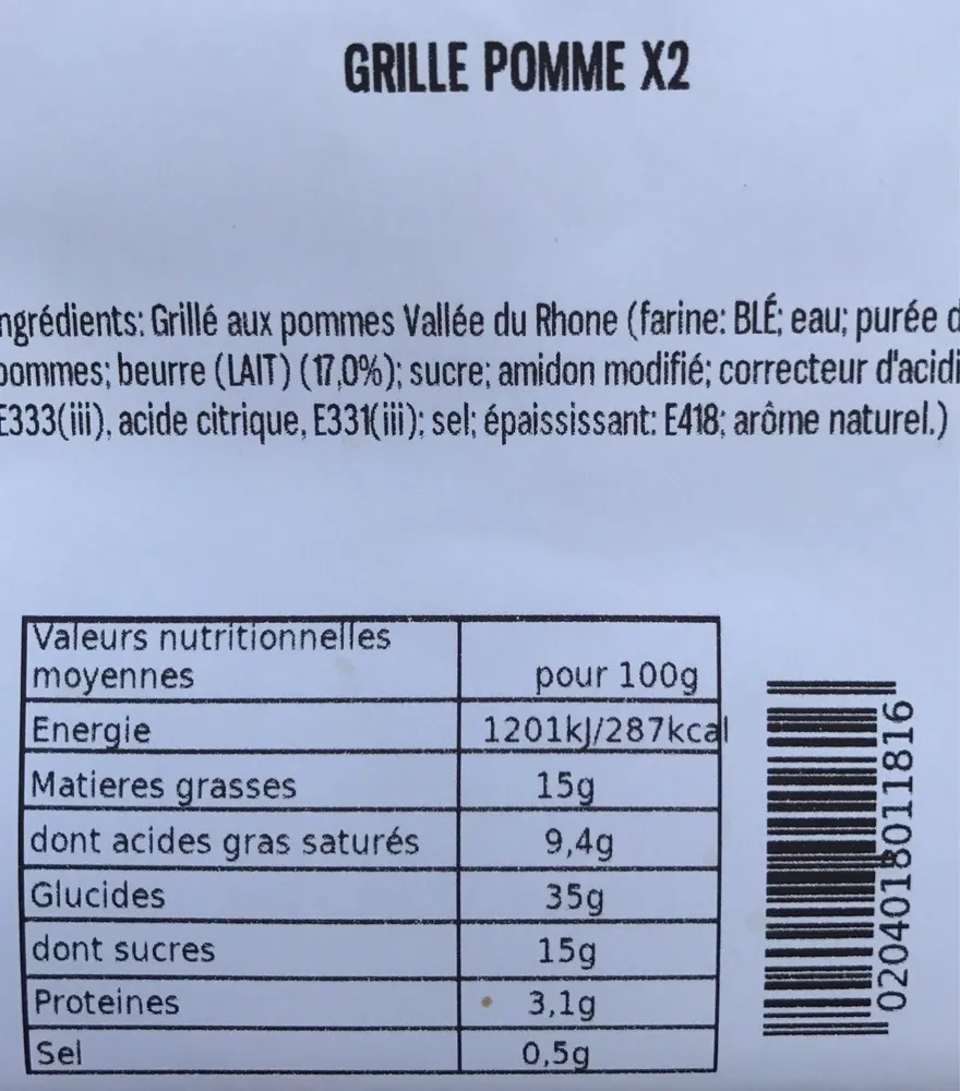 Grillé aux pommes