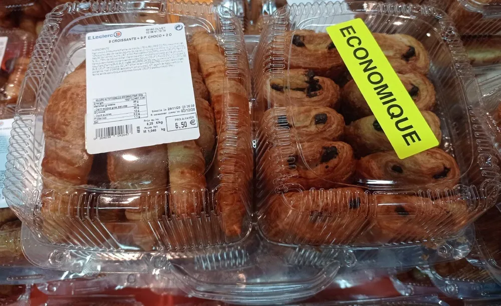 10 croissants + 10 pains aux chocolats