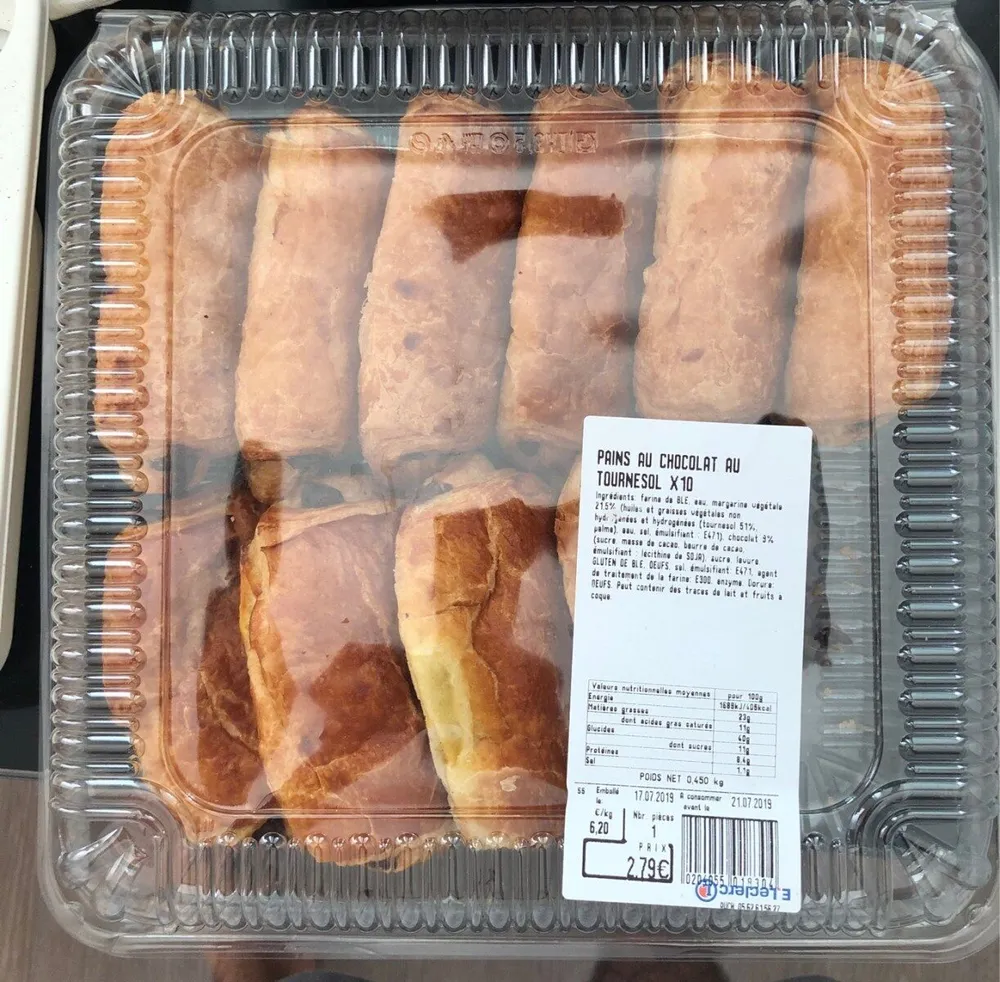Pains au chocolat au tournesol x10