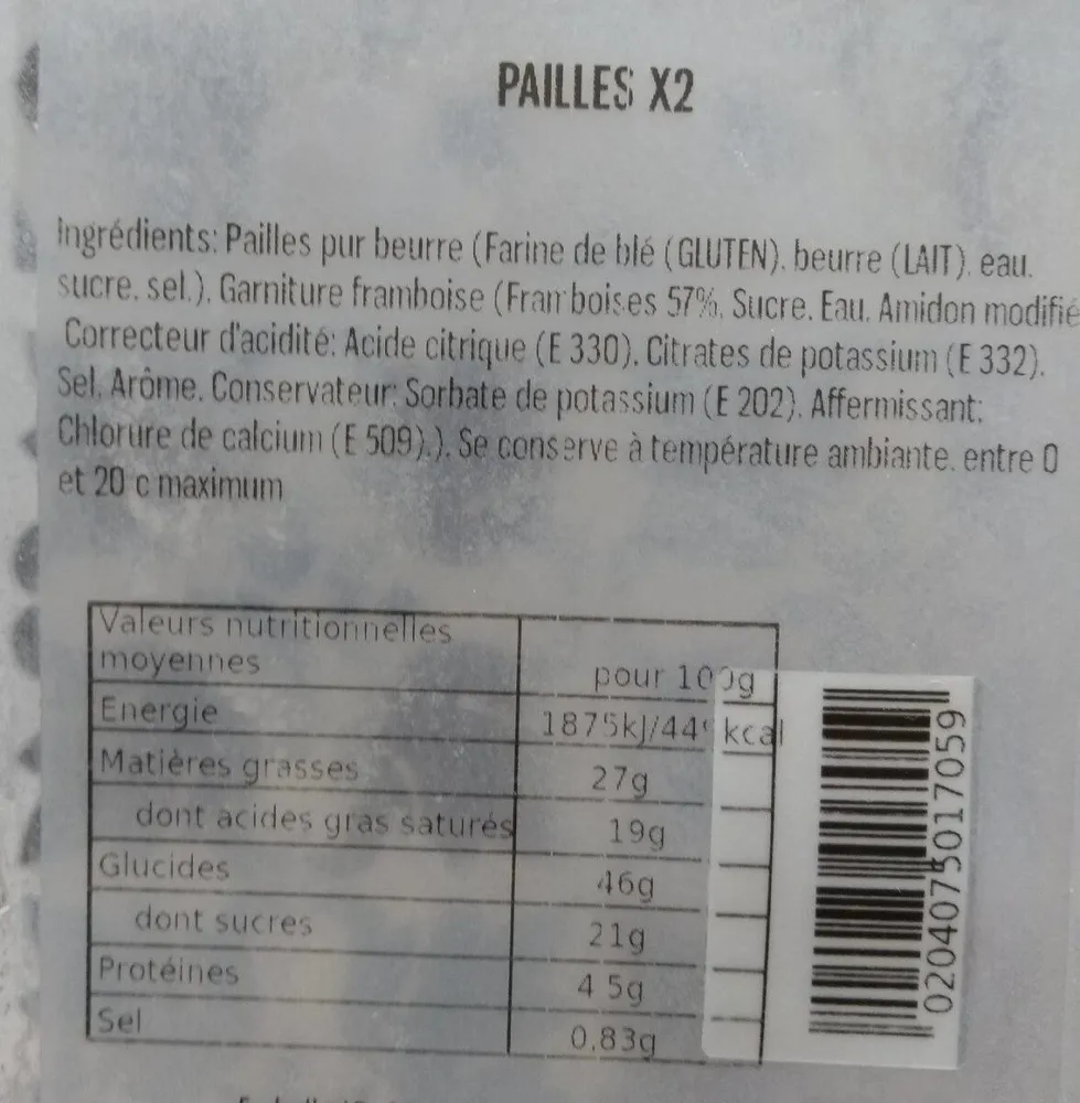 Pailles framboise