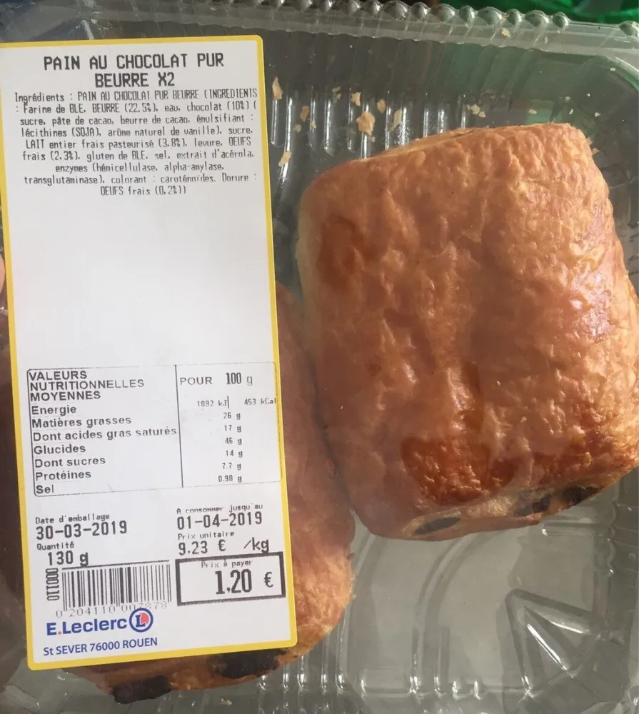 Pain au chocolat pure beurre