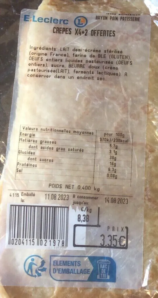 Crepes X4+2 offertes