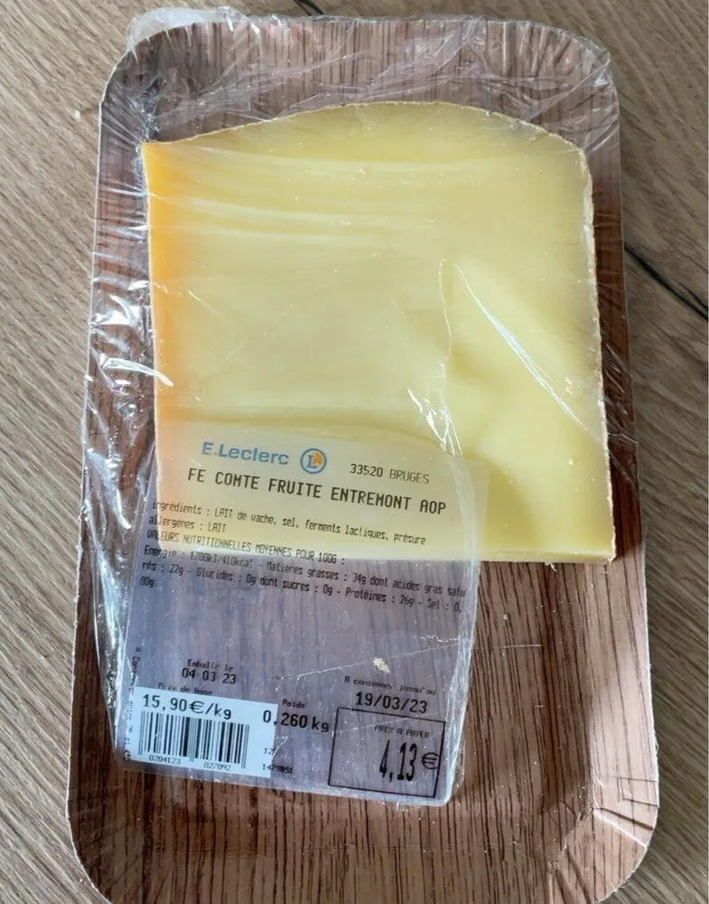 Fromage comte fruite entremont AOP