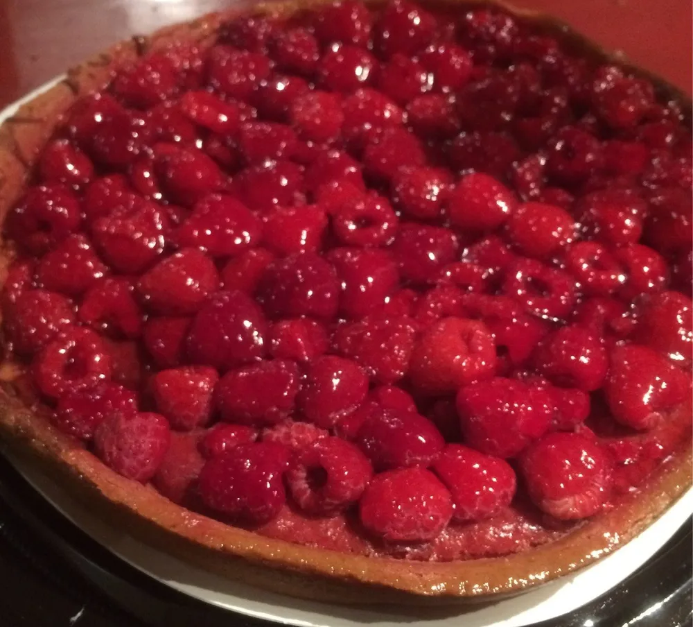 Tarte framboise 6 parts