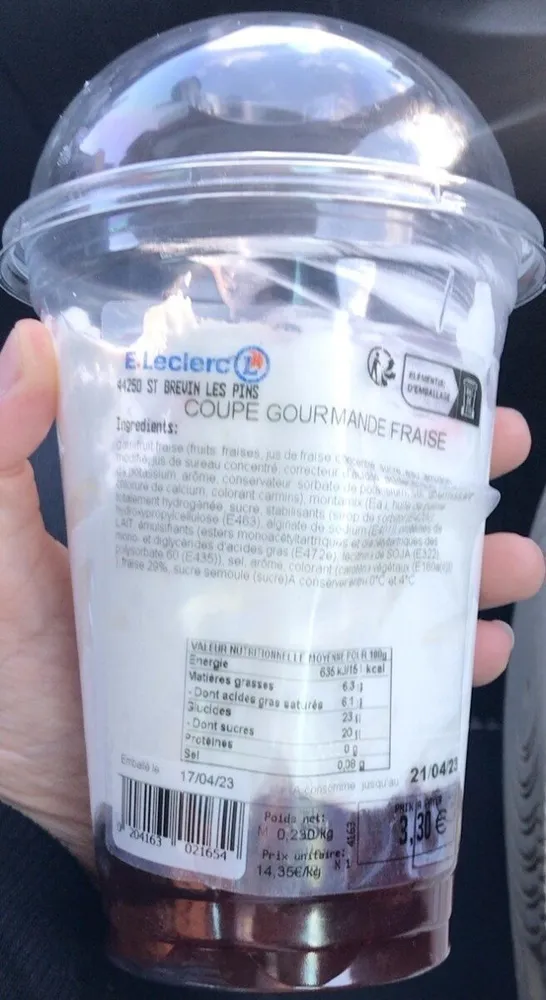 Coupe gourmande fraise