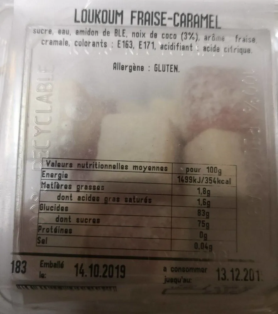 Loukoum fraise-caramel