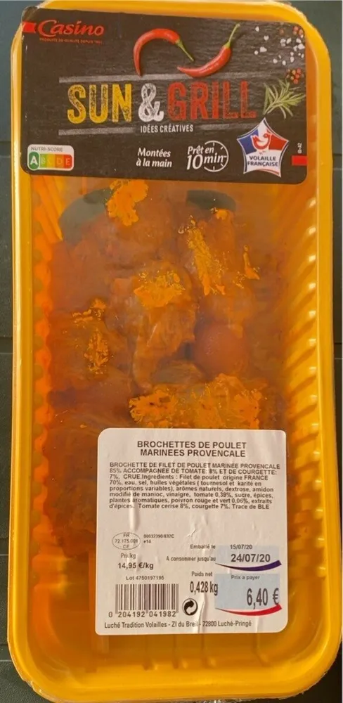 Brochettes de poulet marinees provencale