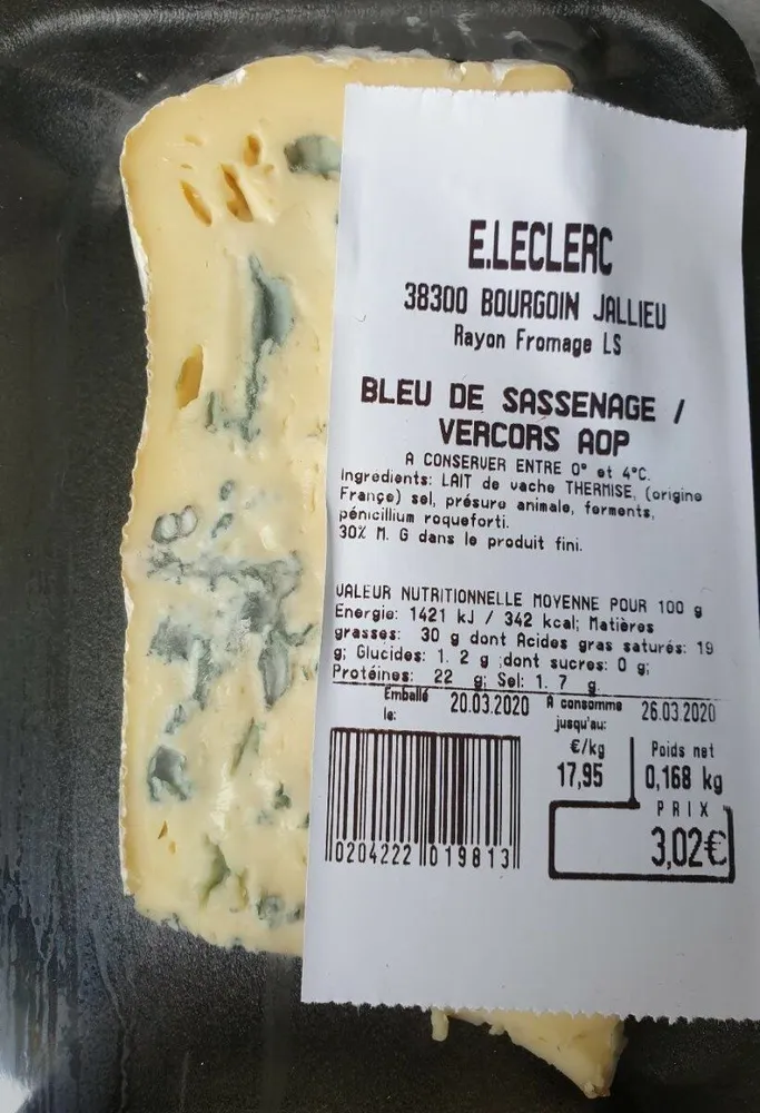 Bleu de sassenage / vercors AOP