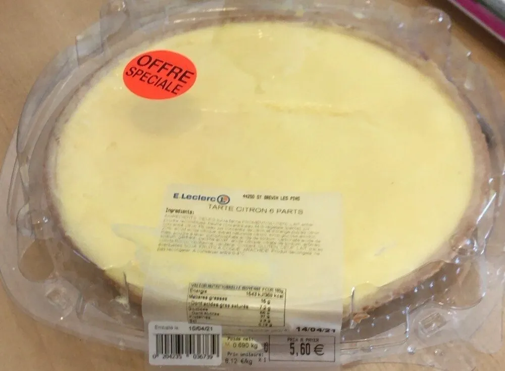 Tarte citron 6 parts