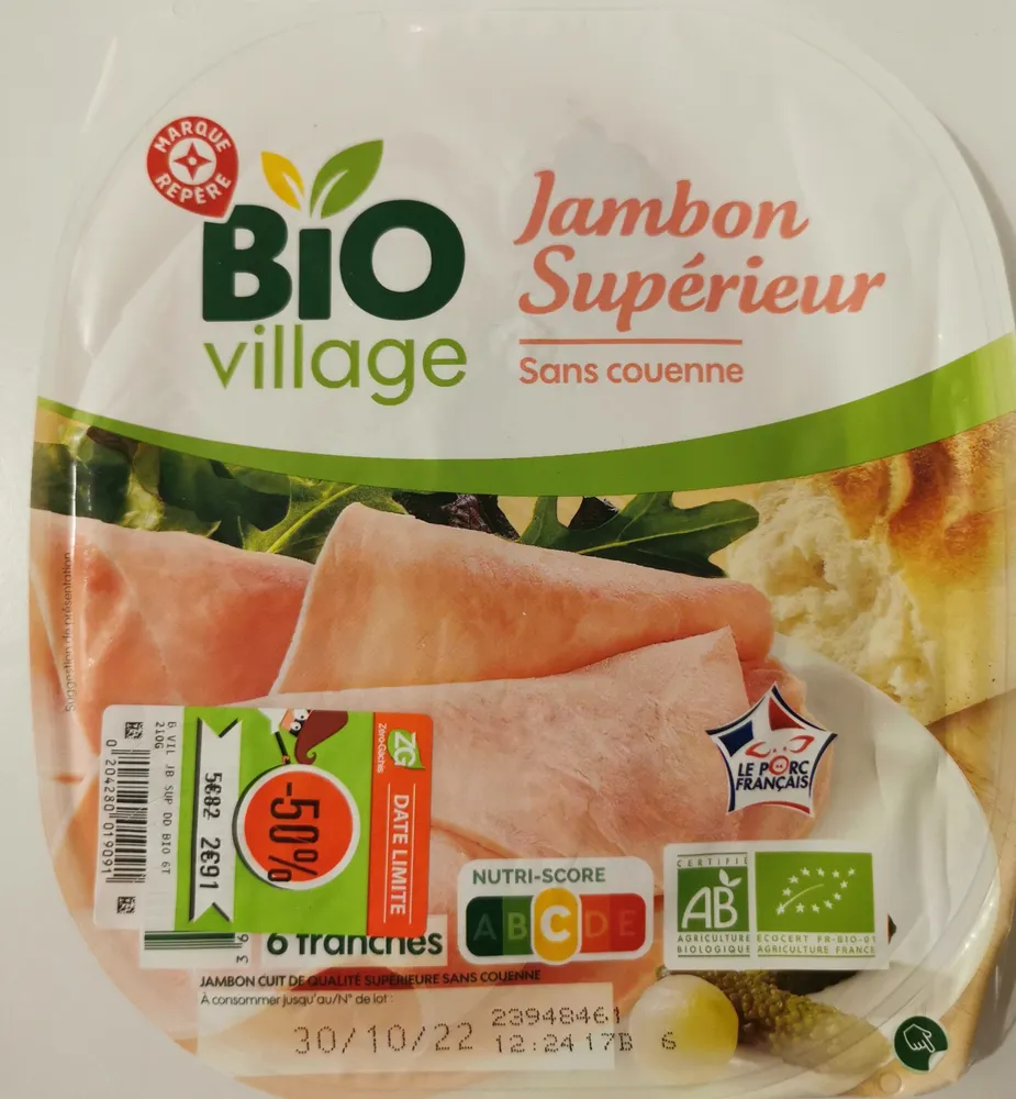 Jambon supérieur sans couenne