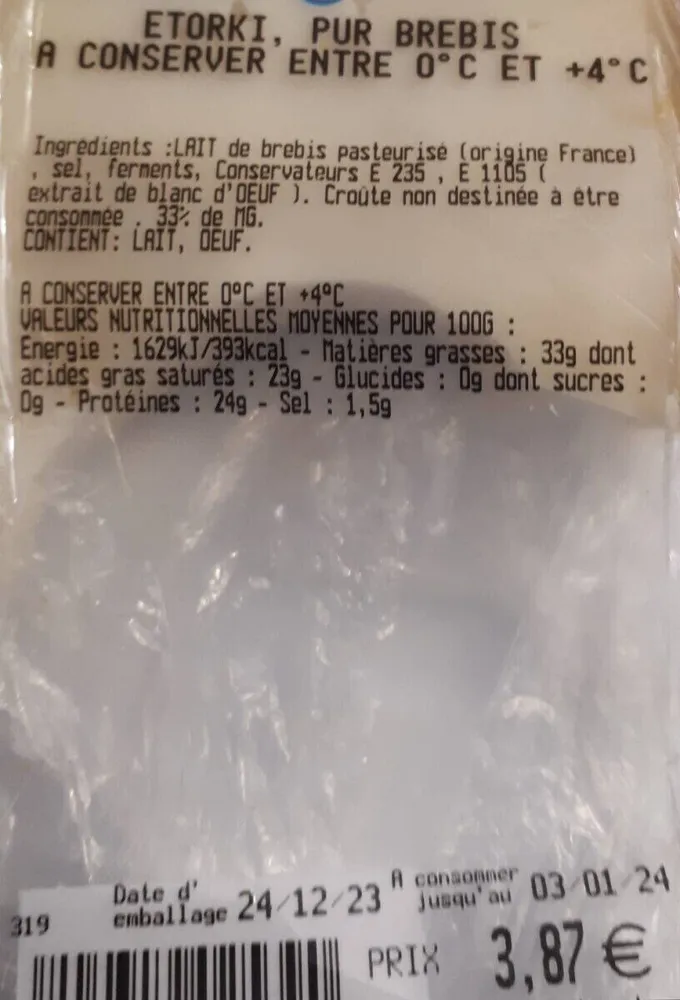 Fromage pur brebis