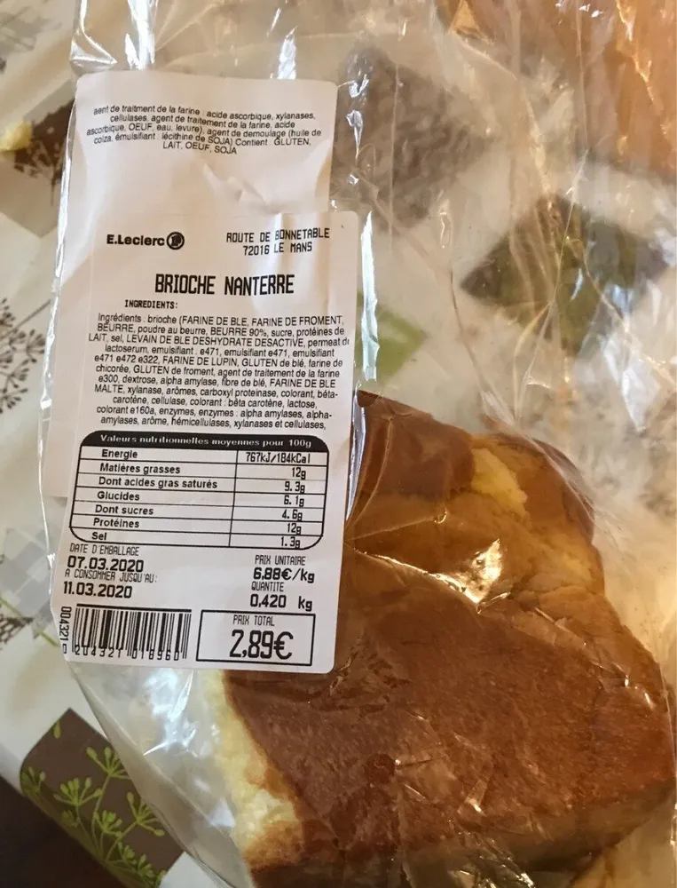 Brioche Nanterre leclerc