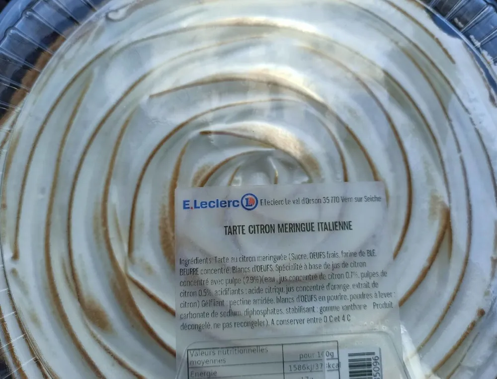 Tarte citron meringue italienne