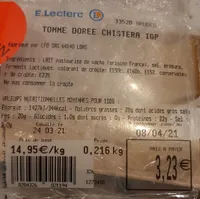 Tomme dorée chistera igp