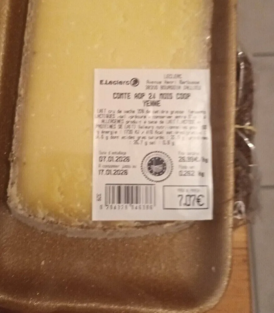 Comte AOP 24 mois coop Yenne