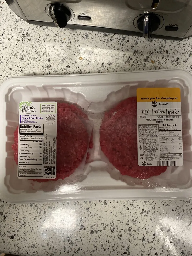 92% Lean Ground Beef Patties