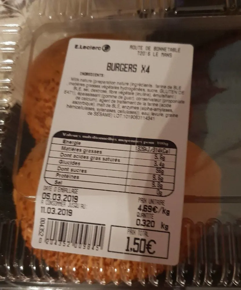 Pain boule Burgers